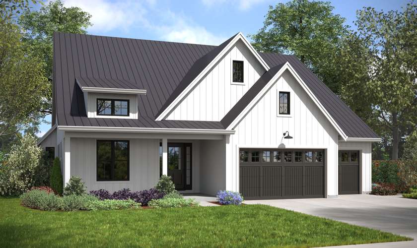 Banfield Farmhouse Plan with Den or 4th Bed and Great Outdoor Living